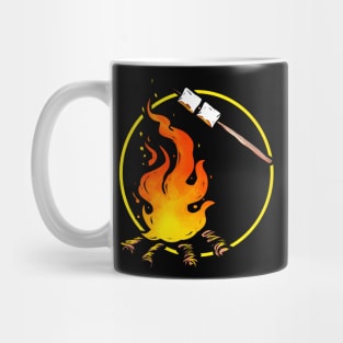 Adventurers Grill Marshmallows At The Campfire While Camping Mug